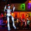 imageOurWarm 12 FT Halloween Inflatable Outdoor Decoration Giant Sitting Skeleton Halloween Blow up Yard Decorations with Builtin LEDs Scary Halloween Inflatables for Roof Balcony Lawn Garden Decor12FT Skeleton Inflatable