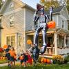 imageOurWarm 12 FT Halloween Inflatable Outdoor Decoration Giant Sitting Skeleton Halloween Blow up Yard Decorations with Builtin LEDs Scary Halloween Inflatables for Roof Balcony Lawn Garden Decor12FT Skeleton Inflatable
