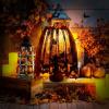 imageOurWarm 18 x 60 Inch Halloween Black Lace Lamp Shade Cover with Ribbon 3 in 1 Black Spider Lamp Shade Covers for Halloween Decorations