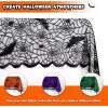 imageOurWarm 2Pcs Halloween Tablecloth Spider Web Halloween Table Cloth Purple Black Lace Tablecloths Rectangular for Halloween Table Decorations Scary Gothic Party Kitchen Decor 60 x 84 InchBlackorange