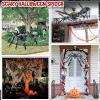 imageOurWarm 4 FT Giant Spider Halloween Decorations Outdoor Scary Spiders Halloween Decorations Fake Large Spider Decoration for Party Lawn Indoor Garden Haunted House Prop Yard Decor