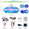 imageOurWarm 4FT Halloween Inflatable Outdoor Decoration Hanging UFO Cow Abduction Inflatable Halloween Decorations Outdoor with LED Light Alien Halloween Blow Up Yard Decorations for Outside Lawn Decor