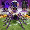 imageOurWarm 5 FT Giant Spider Halloween Decorations Outdoor Scary Large Halloween Spider Decor with 30 LED Purple Lights Light up Spider for Outside Indoor Party Haunted House Props Lawn Yard Decor