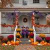 imageOurWarm 5 FT Giant Spider Halloween Decorations Outdoor Scary Large Halloween Spider Decor with 30 LED Purple Lights Light up Spider for Outside Indoor Party Haunted House Props Lawn Yard Decor