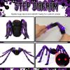 imageOurWarm 5 FT Giant Spider Halloween Decorations Outdoor Scary Large Halloween Spider Decor with 30 LED Purple Lights Light up Spider for Outside Indoor Party Haunted House Props Lawn Yard Decor