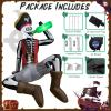 imageOurWarm 65FT Inflatables Outdoor Decorations Sitting Skeleton Pirate Fun Blow Up Yard Decorations with LED Lights for Yard Garden Cemetery Inflatable Halloween Decor