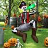 imageOurWarm 65FT Inflatables Outdoor Decorations Sitting Skeleton Pirate Fun Blow Up Yard Decorations with LED Lights for Yard Garden Cemetery Inflatable Halloween Decor