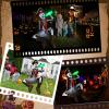 imageOurWarm 65FT Inflatables Outdoor Decorations Sitting Skeleton Pirate Fun Blow Up Yard Decorations with LED Lights for Yard Garden Cemetery Inflatable Halloween Decor