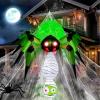 imageOurWarm 7FT Halloween Inflatables Spider Outdoor Decorations Giant Blow Up Yard Decorations with Mummy and Green LED Lights Inflatable Halloween Decor for Indoor Outdoor Garden Lawn Haunted House