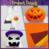 imageOurWarm 8FT Halloween Inflatable Outdoor Decoration Sitting Ghost Inflatable Halloween Decorations Outdoor Built in LEDs with Pumpkin Halloween Blow Up Yard Decorations for Roof Tree Garden Lawn8FT Halloween Inflatables