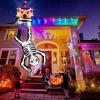 imageOurWarm 8FT Halloween Inflatables Decorations Giant Inflatable Dog Pulls Skeleton Halloween Blow up Yard Decorations with Built in LED Inflatable Outdoor Decoration Outside for Garden Lawn Party