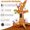 imageOurWarm 8Ft Halloween Inflatables Dead Tree with Ghosts Pumpkins Witch Hats Inflatable Halloween Decorations Outdoor with Builtin LED Lights Blow Up Yard Decorations for Garden Yard Lawn Decor