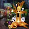 imageOurWarm 8Ft Halloween Inflatables Dead Tree with Ghosts Pumpkins Witch Hats Inflatable Halloween Decorations Outdoor with Builtin LED Lights Blow Up Yard Decorations for Garden Yard Lawn Decor