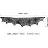 imageOurWarm Cobweb Fireplace Scarf Halloween Decoration Black Lace Spiderweb Mantle Scarf Halloween Party Supplies 18 x 96 inch Black