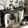 imageOurWarm Cobweb Fireplace Scarf Halloween Decoration Black Lace Spiderweb Mantle Scarf Halloween Party Supplies 18 x 96 inch Black