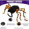 imageOurWarm Dog Halloween Costume for Large Dogs 64 LED Furry Giant Dog Spider Costume Funny Pet Halloween Costumes for Big XL Large Breed Pet Party Cosplay DecorOrange