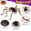 imageOurWarm Dog Halloween Costumes for Pets 64 LED Furry Giant Dog Spider Costume Funny Dog Costumes for Medium Large Dogs Halloween Party Decor Puppy Pets Outfits Cosplay