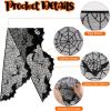 imageOurWarm Halloween Mantel Scarf Black Lace Fireplace Mantel Decor Halloween Party Decorations Indoor for Festive Party Supplies Window and Fireplace Cover with Spiderweb Decor 78 X 19 Inch