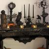 imageOurWarm Halloween Mantel Scarf Black Lace Fireplace Mantel Decor Halloween Party Decorations Indoor for Festive Party Supplies Window and Fireplace Cover with Spiderweb Decor 78 X 19 Inch