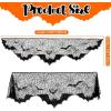 imageOurWarm Halloween Mantel Scarf Black Lace Fireplace Mantel Decor Halloween Party Decorations Indoor for Festive Party Supplies Window and Fireplace Cover with Spiderweb Decor 78 X 19 Inch