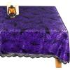 imageOurWarm Halloween Tablecloth Rectangular Polyester Lace Tablecloth Black Spider Web Tablecover for Scary Movie Nights Halloween Table Decorations 60 x 84 InchBlackpurple
