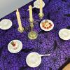 imageOurWarm Halloween Tablecloth Rectangular Polyester Lace Tablecloth Black Spider Web Tablecover for Scary Movie Nights Halloween Table Decorations 60 x 84 InchBlackpurple