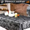 imageOurWarm Halloween Tablecloth Rectangular Polyester Lace Tablecloth Black Spider Web Tablecover for Scary Movie Nights Halloween Table Decorations 60 x 84 InchBlack