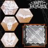 imageOurWarm White Lace Skeleton Poncho Halloween Poncho Halloween Costumes for Women Day of The Dead Costume 60 x 60 Inch