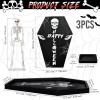 imageOurWarm Wood Halloween Charcuterie Board Black Coffin Serving Trays and Platters with Skeleton and Dipping Saucer Spooky Halloween Tray for Food Snack Candy Cheese Party Serving Dishes