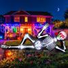 imageOurWarm 10FT Halloween Inflatables Skeleton Outdoor Decorations Giant Lying Inflatable Skeletons with Glowing Red Eyes Scary Halloween Blow Ups Yard Decorations for Outside Lawn Garden Roof