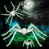 imageOurWarm 3 Pack Spiders Halloween Decorations 5ft ampamp 3ft ampamp 16ft Giant Spider Outdoor Decoration with Green LEDs Fake Halloween Spiders for Halloween Decorations Outside Props Haunted House Yard Decor