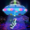 imageOurWarm 4FT Halloween Inflatable Outdoor Decoration Hanging UFO Cow Abduction Inflatable Halloween Decorations Outdoor with LED Light Alien Halloween Blow Up Yard Decorations for Outside Lawn Decor
