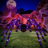 imageOurWarm 5 FT Giant Spider Halloween Decorations Outdoor Scary Large Halloween Spider Decor with 30 LED Purple Lights Light up Spider for Outside Indoor Party Haunted House Props Lawn Yard Decor