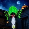 imageOurWarm 7FT Halloween Inflatables Spider Outdoor Decorations Giant Blow Up Yard Decorations with Mummy and Green LED Lights Inflatable Halloween Decor for Indoor Outdoor Garden Lawn Haunted House