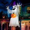imageOurWarm 8FT Halloween Inflatable Outdoor Decoration Sitting Ghost Inflatable Halloween Decorations Outdoor Built in LEDs with Pumpkin Halloween Blow Up Yard Decorations for Roof Tree Garden Lawn8FT Halloween Inflatables