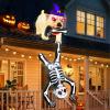 imageOurWarm 8FT Halloween Inflatables Decorations Giant Inflatable Dog Pulls Skeleton Halloween Blow up Yard Decorations with Built in LED Inflatable Outdoor Decoration Outside for Garden Lawn Party