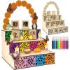 imageOurWarm Dia De Los Muertos Altar Ofrenda Wooden Box Set Day of the Dead Altar with Marigold Photo Frame Sugar Skull and Candle Papel Picado Mini Ofrenda for Dia De Los Muertos Decor