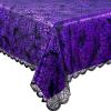 imageOurWarm Halloween Tablecloth Rectangular Polyester Lace Tablecloth Black Spider Web Tablecover for Scary Movie Nights Halloween Table Decorations 60 x 84 InchBlackpurple