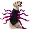 imageOurWarm Large Dog Halloween Costume Dog Spider Costume with 64 LED Purple Lights Furry Funny Halloween Costumes for Large Dogs Pets Clothes Puppy Outfits Cosplay Halloween Party Decor