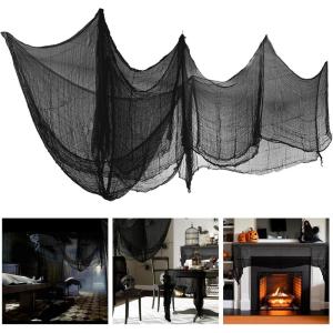 imageOurWarm 6Pcs Black Halloween Creepy Cloth 3072inch Scary Spooky Gauze Cloth Clearance for Indoor Outdoor Halloween Decorations Halloween Party Haunted House Windows Doorways Decor
