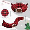 imageOurWarm Cat Tunnel with Christmas Tree Skirt Cat Beds for Indoor Cats with Hanging Ball Buffalo Plaid Christmas Decorations Cat Cave for Felines and Small Animals Indoor Outdoor Decorations