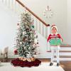 imageOurWarm Christmas Tree Skirt 36 Inch Buffalo Plaid Red Tree Skirt for 6ft Tree ampamp 4ft Tree Double Sided Burlap Tree Skirt Snowflake Xmas Tree Skirts for Pencil Tree Boho Rustic Farmhouse Decor