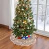 imageOurWarm Christmas Tree Skirt 36 Inch Buffalo Plaid Red Tree Skirt for 6ft Tree ampamp 4ft Tree Double Sided Burlap Tree Skirt Snowflake Xmas Tree Skirts for Pencil Tree Boho Rustic Farmhouse Decor