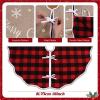 imageOurWarm Christmas Tree Skirt 36 Inch Buffalo Plaid Red Tree Skirt for 6ft Tree ampamp 4ft Tree Double Sided Burlap Tree Skirt Snowflake Xmas Tree Skirts for Pencil Tree Boho Rustic Farmhouse Decor