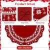 imageOurWarm Christmas Tree Skirt 60 Inch Knit Red Tree Skirt with Poinsettia Pattern Rustic DoubleSided Large Knitted Xmas Tree Skirt for Christmas Tree Indoor Holiday Party Christmas Decorations