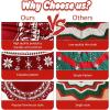 imageOurWarm Christmas Tree Skirt 60 Inch Knit Red Tree Skirt with Poinsettia Pattern Rustic DoubleSided Large Knitted Xmas Tree Skirt for Christmas Tree Indoor Holiday Party Christmas Decorations