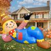 imageOurWarm 10 FT Fall Inflatables Outdoor Decorations Lounging Scarecrow Thanksgiving Inflatables with Raven Fall Blow up Yard Decorations with LED Lights for Autumn Harvest Fall Decorations Outdoor