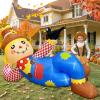 imageOurWarm 10 FT Fall Inflatables Outdoor Decorations Lounging Scarecrow Thanksgiving Inflatables with Raven Fall Blow up Yard Decorations with LED Lights for Autumn Harvest Fall Decorations Outdoor