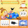 imageOurWarm 10 FT Fall Inflatables Outdoor Decorations Lounging Scarecrow Thanksgiving Inflatables with Raven Fall Blow up Yard Decorations with LED Lights for Autumn Harvest Fall Decorations Outdoor