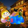 imageOurWarm 10 FT Fall Inflatables Outdoor Decorations Lounging Scarecrow Thanksgiving Inflatables with Raven Fall Blow up Yard Decorations with LED Lights for Autumn Harvest Fall Decorations Outdoor